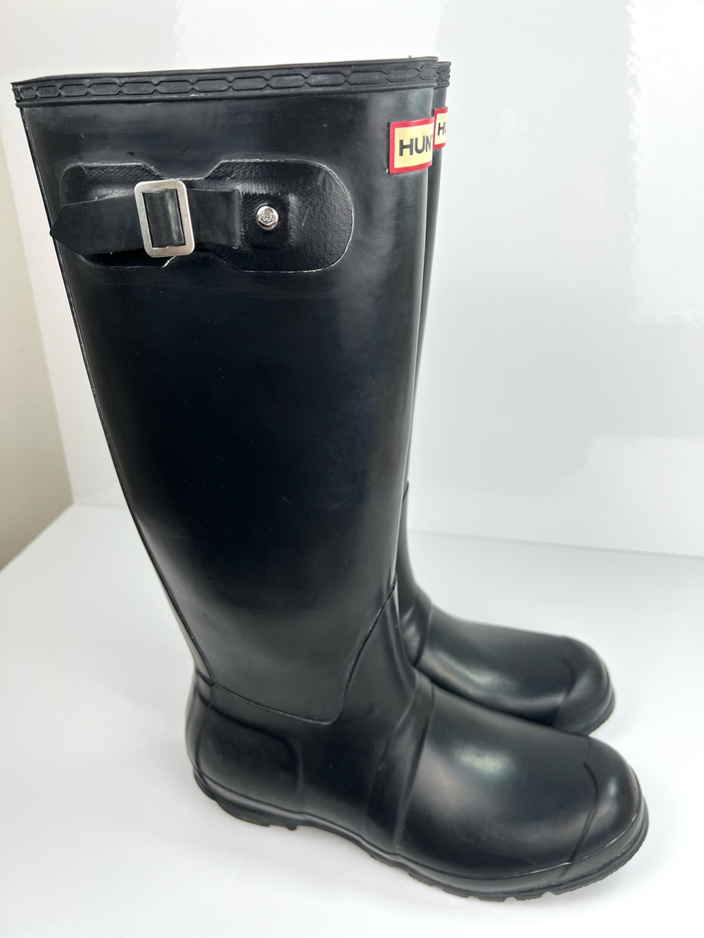 Hunter Black Tall Gloss Rain Boots - Picture 13 of 13